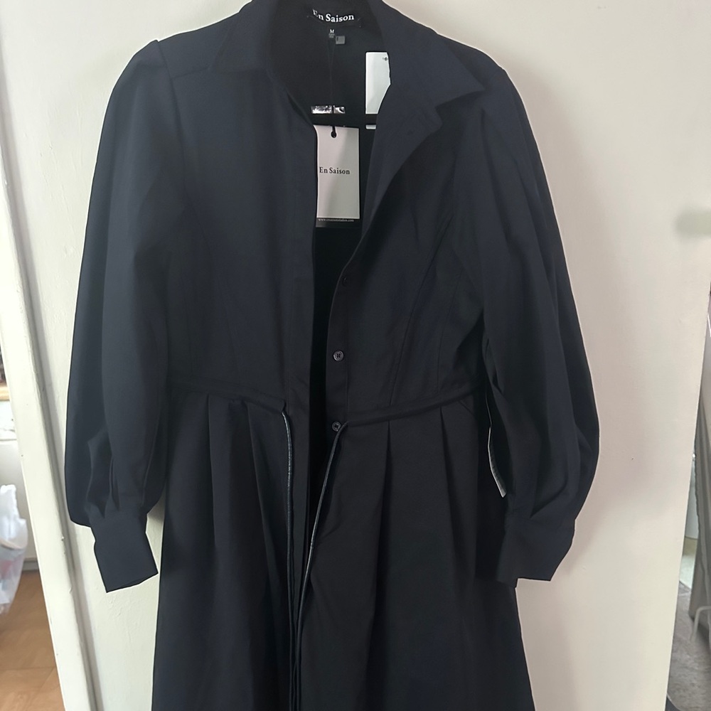 En Saison Black Long Sleeve Dress